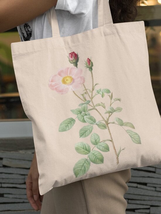 Outfit Bits Handbags - Musk Rose Vintage Floral Print Graphic Canvas Tote Bag